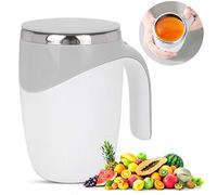 VIFERR Self Stirring Coffee Mug 380ml Stainless Steel Automatic Magnetic Stirring Mixing Cup Hot Drink Mixer with Lid for Milk Cocoa Chocolate Mocha