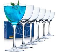VIFVOR Martini Glasses Set of 6, Nick and Nora Glasses - 6oz Hand Blown Lead-Free Crystal Cocktail Glasses for Martini, Manhattan, ni, Aperitifs - Elegant Bar Glassware in Gift Box