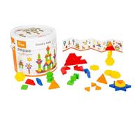 VIGA 250 Geometric Wooden Blocks Early Learning Pre School Nursery 3 yrs+