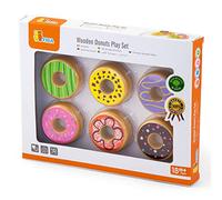 Viga 6 Wooden Donuts - Childrens Wood Pretend Play Food Set