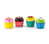 Viga Mix and Match Wooden Cupcakes - Childrens Pretend Play Food Kitchen Toy