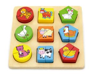 Viga Toys - 50839 - Big Wooden Knob Puzzle - Farm Animals
