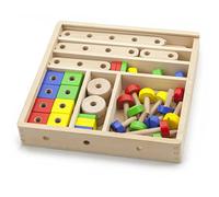 VIGA Wooden 53 Piece Model Construction Set - Childrens Wood Block Building Kit,2043671