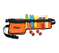 Viga Wooden Tool Set & Work Belt - Childrens Wood Toy Building Playset, for 3 years to 10 years