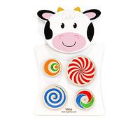 Viga Wooden 'Turning Patterns' - Cow Wall Toy