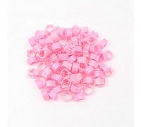 VIGAN 100PCS Birds Feet Rings Inner Diameter 8MM Plastic Clip Ring Pigeon Foot Ring (100PCS Pink)