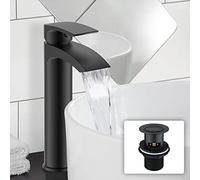 Vigan Bathroom Basin Mixer Tall Tap & Waste Matte Black