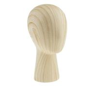 VIGAN Fiberglass Wood Grain Mannequin Manikin Dummy Head Model Hair Wigs Cap Hat Display Holder Stand For Hat Wig Display Holder (A:Light Color Wood Pattern)