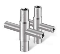 Viganoc 4 Way Sillcock Key, 1/4", 9/32", 5/16", 11/32", Utility Key for Most Sillcock, Stopcock, Water Spigots, Wall-Hydrant and Control Cabinet 2-Pack