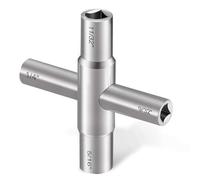 Viganoc 4 Way Sillcock Key, 1/4", 9/32", 5/16", 11/32", Utility Key for Most Sillcock, Stopcock, Water Spigots, Wall-Hydrant and Control Cabinet 1-Pack