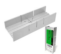 Viganoc Metal Mitre Box by Aluminium and Steel Construction, 5.3 Inch Small Tiny Mitre Box for Manual Saw and Handsaws with 3 Cutting Angles - Ideal for Cutting Wood and Soft Metals