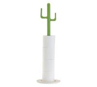 Vigar Cactus Toilet Paper Holder, Eco-Friendly Bioplastic and Bamboo Bath Roll Stand with Cactus-Shaped Handle