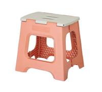 Vigar Compact Foldable Stool, 12-1/2 inches, Lightweight, 330-pound Capacity Non-Slip Folding Step Stool, Sunrise Orange