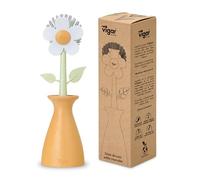Vigar Dish Brush with Daisy-Shaped Design and Holder, Orange, Nylon Bristles, Plastic Handle, Kitchen Dishes and Sink Cleaning