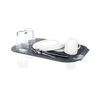 VIGAR - Dish Drainer - Roll-Up Mat for Tableware, Cutlery and Glasses - 39 x 27 x 0.5 cm - Rengo Collection - Silicone - Non-Slip - Grey