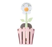 Vigar Florganic 3-in-1 Kitchen Sink Caddy Set, Flower-Shaped Dish Brush, Sponge, Fence-Shaped Holder and Suction Cup, Ideal Sink Organizer, Pink