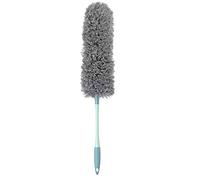 Vigar - Microfibre Duster - For All Surface - 14 x 14 x 68 cm - Rengo Collection - Ergonomic Stick - With Hanging Hole - Grey and Turquoise