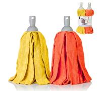 Vigar Microfibre Mop Refill Absorbent Strips - Pack of 2 - Universal for Mop Stick, Delicate Floors, Marble and Laminate, Mop for Floor Cleaner and Floor Mops - Yellow and Orange