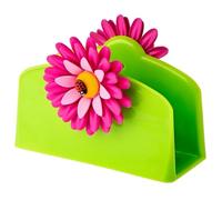 VIGAR - Napkin Holder - Provides Organization and Hygiene - 14 x 6 x 10 cm - Flower Power - Polypropylene and Rubber Napkins 33 x 33 - Green