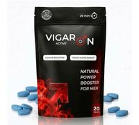 Vigar′On Active - 20 Blue Tablets Natural Power Booster for Men - Male Performance, Energy & Stamina Support Supplement with Korean Red Ginseng - Vitality & Endurance - Dietary Food Supplement