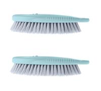 Vigar Pack of 2 Multifunctional Brushes with Hanging Hole, Hard and Sturdy Bristles, Scrubbing Brush with Ergonomic Handle for Bathroom, Shower, Bathtub, Tiles, Wall, 17.5 x 6.5 x 3.8 cm, Blue