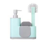 Vigar - Sink Set - Sponge, Brush, Spatula and Soap Dispenser - 18.5 x 5 x 26 cm - Monobloc - 350 ml Tank - Non Stripe - Turquoise