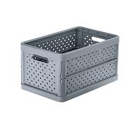 VIGAR - Storage Box - Foldable - 36 x 23 x 19 cm - Accessory for Wardrobe - Plastic - Clothes Basket, Shoes or Toys - Black