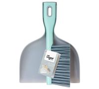 VIGAR Vigar Mini Broom with Dustpan Combo Set, Gray Dustpan, Turquoise Broom, 19x4x25.5cm, Small Broom and Dustpan Set for Dust, Pet Hair & Crumb Sweeperer and Brush Practical Set
