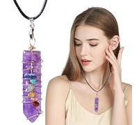 Vigcebit Crystal Arrowhead Pendant - Crystals Arrowhead Necklace Pendant With Cord,Portable Arrowhead Raw Stone Pendant Necklaces for Women
