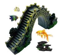 Vigcebit Fish Tank Decor Bridge, Garden Decoration Craft, Artificial Garden Bridge Decoration, PVC Fish Tank Decoration Ornament, Small Bridge Decor For Fish Tank