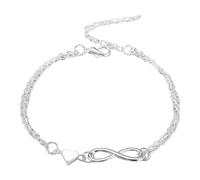 Vigcebit Infinity Heart Bracelets | Women Charm Link Bracelet with Heart Symbol - Friendship Bracelets Infinity Heart Jewelry Collection for Wife Women