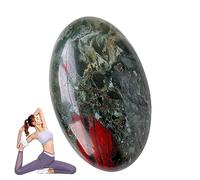 Vigcebit Natural Polished Stones - Oval Red Bloodstone Palm Massage Stone,Natural Polished Pocket Crystals Energy Stones Home Decor for Balancing Earrings Crafts