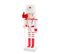 Vigcebit Nutcracker Figures | Red and White Wooden Nutcracker Figures - Handmade Wooden Guard in Traditional Uniform, Figures Soldier Puppet Toy Holiday Present