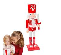 Vigcebit Nutcracker Ornaments, Red and White Decorative Nutcracker, Large King Nutcrackers Decorations for Shelves and Tables