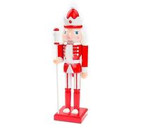 Vigcebit Nutcrackers Figures - Red and White Traditional Wood Nutcracker Ornaments | Handmade Wooden Guard in Traditional Uniform, Figures Soldier Puppet Toy Holiday Present