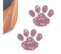 Vigcebit Paw Print Stickers, Crystal Car Decoration Stickers Bling Rhinestone Paw Decals | Dog Paw Print Car Stickers for Car Bumper Window Laptops Decoration