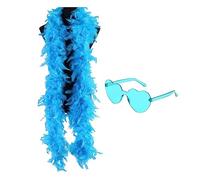 Vigcebit Pink Heart Sunglasses, Burlesque Feathers Boa 6.6ft Long, Feather Boa For Women, Burlesque Feathers Boa, Fancy Dress Accessory