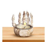 Vigcebit Skeleton Hand Candle Holder, Resin Candlestick Crafts, Spooky Candle Holder, Horror Skull Candle Holders, Vintage Gothic Candle Holder Decor For Bedroom Living Room