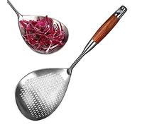 Vigcebit Slotted Spoon,Kitchen Slotted Strainer with Insulated Handle | Heat-Resistant 304 Stainless Steel Skimmer for Fruits, Noodles, Oil, Rice, Vegetable