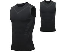 Vigcebit Tight Undershirt for Men,Tummy Control Compression Tank Top Men Body Slimming Sleeveless Shirts | Skin-Friendly Tummy Control Sleeveless Shirts for Gym Sports Black