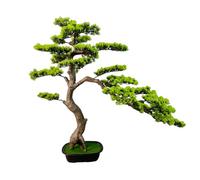 VIGGDA 3ft Tall/Width 4ft Artificial Bonsai Tree Fake Plants Plastic, Zen Garden Japanese Decor Bonsai for Home Office Desk Bedroom Farmhouse Room Decor