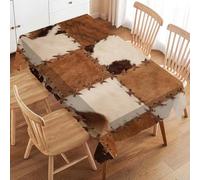 VIGGINER Cowhide Rectangle Tablecloth Patchwork Cow Fur Print Table Cloth for Kitchen Dining Farm Animal Tablecloths Western Cowboy Table Cover Decor for Party Patio 54 x 72 Inch