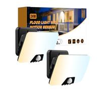 vighep 24W Security Lights Outdoor Motion Sensor, Upgraded IP65 Waterproof LED Floodlight, 3000K-6500K PIR Outside Wall Light for Fence Garden Garage Backyard