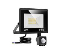 vighep 30W Security Lights Outdoor Motion Sensor, 3000LM LED Floodlight IP66 Waterproof, 6500K Cold White Outside Light Mains Powered for Garage, Garden, Backyard-1 Pack