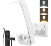 vighep Rechargeable Motion Sensor Light Outdoor,10000mAh Battery Security Lights with Remote, 3 Modes&3 Colour Temperatures PIR Wall Light, IP65 Waterproof for Front Door Garden Garage Patio(White)