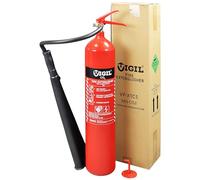 Vigil 5kg CO2 Fire Extinguisher - Class B Fire Extinguisher with Bracket | For Flammable Liquid & Electrical Fires, High Performance 89B Rating, BS EN3, Wall Mount Bracket Included, 5 Year Warranty