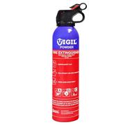 Vigil Car Fire Extinguisher 600g - ABC Dry Powder Fire Extinguisher for Small Fires - Ideal for Vehicle Safety & Other Outdoor or Industrial Areas - 5A 21B C Rating - 5 Year Warranty