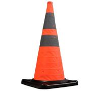 Vigil Collapsible Safety Cone - 450mm Foldable Traffic Cone with Built-In Base Light - Lightweight and Weather Resistant - Batteries Included