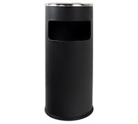 Vigil Combined Litter & Cigarette Bin - Stainless Steel Outdoor Ashtray | Litter Bin with Removable Liner, Smoking Bin for Commercial Use, Capacity - 10 litres, Matt Black