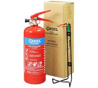 Vigil Dry Powder Fire Extinguisher 2kg - ABC Fire Extinguisher with Bracket - BS EN3 - High Performance for Vehicles, Boat, Garage, Workshop, Electrical Fires - 5 Year Warranty